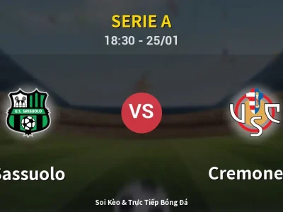 Kết Quả: Sassuolo 1-0 Cremonese – Highlight & Bàn Thắng | Serie A
