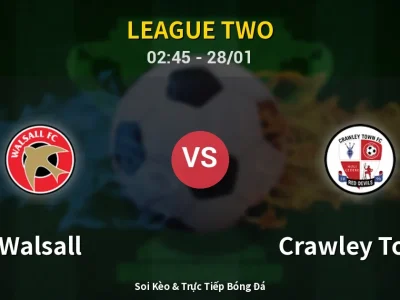 Kết Quả: Walsall 0-0 Crawley Town – Highlight & Bàn Thắng | League Two