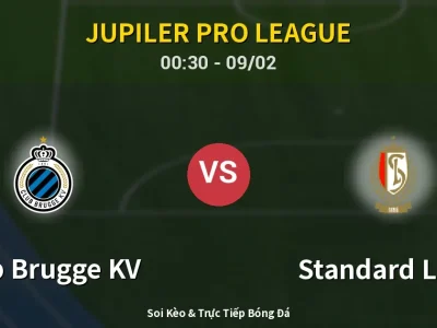 Kết Quả: Club Brugge KV 3-0 Standard Liege – Highlight & Bàn Thắng | Jupiler Pro League