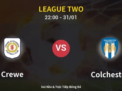 Soi Kèo Crewe vs Colchester – 22:00 31/01 | Nhận Định, Dự Đoán Tỷ Số