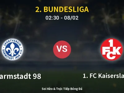 Kết Quả: SV Darmstadt 98 4-0 1. FC Kaiserslautern – Highlight & Bàn Thắng | 2. Bundesliga