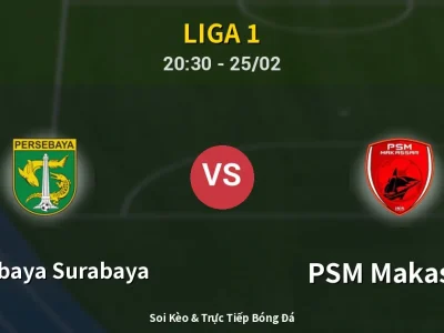 🔴 Trực Tiếp: Persebaya Surabaya 1-0 PSM Makassar – Link Xem Liga 1 (Full HD)