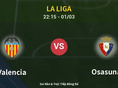 🔴 Trực Tiếp: Valencia 0-0 Osasuna – Link Xem La Liga (Full HD)