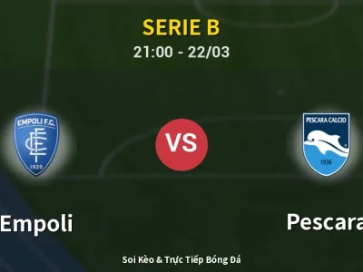 🔴 Trực Tiếp: Empoli 1-0 Pescara – Link Xem Serie B (Full HD)