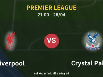 Soi Kèo Liverpool vs Crystal Palace – 21:00 25/04 | Nhận Định, Dự Đoán Tỷ Số