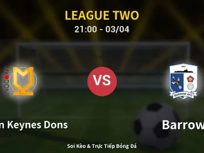 🔴 Trực Tiếp: Milton Keynes Dons 0-0 Barrow – Link Xem League Two (Full HD)