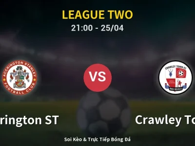 Soi Kèo Accrington ST vs Crawley Town – 21:00 25/04 | Nhận Định, Dự Đoán Tỷ Số