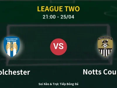 Soi Kèo Colchester vs Notts County – 21:00 25/04 | Nhận Định, Dự Đoán Tỷ Số