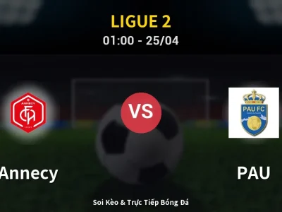 🔴 Trực Tiếp: Annecy 3-0 PAU – Link Xem Ligue 2 (Full HD)