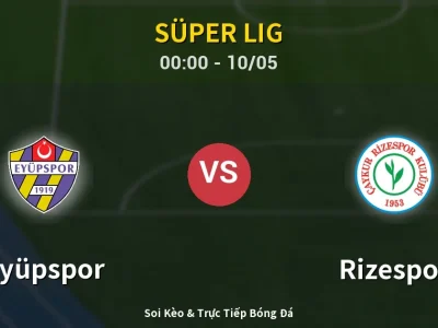 Kết Quả: Eyüpspor 4-0 Rizespor – Highlight & Bàn Thắng | Süper Lig