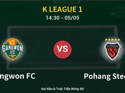 Soi Kèo Gangwon FC vs Pohang Steelers – 14:30 05/05 | Nhận Định, Dự Đoán Tỷ Số