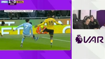 Gây sốc: Trọng tài ra mắt Premier League từ chối phạt đền dù VAR can thiệp trong trận Man City thắng Wolves 1